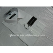 Nouveau mode blanc couleur 100% coton hommes robe affaires manches courtes chemises FYST06-L
